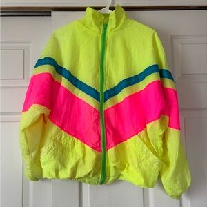 Vintage Neon Yellow and Pink Jacket